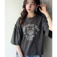 Classical Elf/クラシカルエルフ Classical Elf レディなヴィンテージスタイル。綿100％カレッジピグメント袖フリルTシャツ/508215307