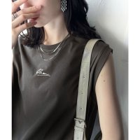 Classical Elf/クラシカルエルフ Classical Elf 接触冷感♪大人カジュアルを格上げ！胸元ワンポイント刺繍ノースリーブトップ/508215310