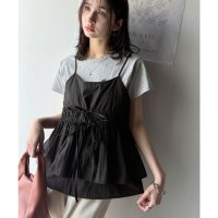 Classical Elf/クラシカルエルフ Classical Elf 旬のレイヤードスタイルがこれ一着で即完成。ダブルリボン使いキャミ＆ムーン刺繍半袖Tシャツセット/508215316