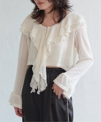 VENCE　EXCHANGE/メッシュフリルジップカーディガン/508156523