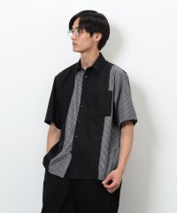 COMME CA ISM MENS/タイプライター×ストライプ コンビ半袖シャツ/508194595