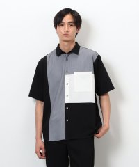 COMME CA ISM MENS/ウールライク ショートポイントカラーブロッキング半袖シャツ/508194597