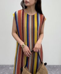 fredy emue/ラッセルレースマルチストライプワンピース/508211374