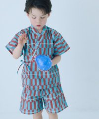 green label relaxing （Kids）/甚平 モダン幾何学 チェック/ キッズ/508215984