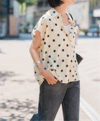 Spick & Span/《WEB限定追加4予約》ドットフレンチスリーブシャツ/508216135