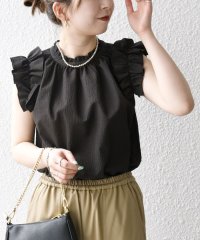 SHIPS any WOMEN/SHIPS any:〈洗濯機可能〉ミニサッカー フリル スタンドカラー シャツ ブラウス/508216710