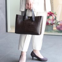 HALEINE/アレンヌ HALEINE [HALEINE]イタリアンクロコ型押しハンドバッグ日本製/508216782