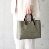 HALEINE/アレンヌ HALEINE [HALEINE]イタリアンクロコ型押しハンドバッグ日本製/508216782
