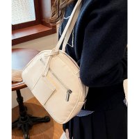florge/フロージュ florge 【外ポケット付◎】カードケース付属 レザータッチオーバルフォルムショルダーバッグ/508216865