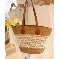 florge/フロージュ florge 【ファスナー開閉♪】ストロー編みカゴトートバッグ/508216873