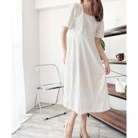 Amulet/アミュレット Amulet パフスリーブフレアワンピース レディース 韓国 Aライン 半袖 無地 上品 シンプル おしゃれ 春夏 大人 トレンド 人気 カジュア/508216880