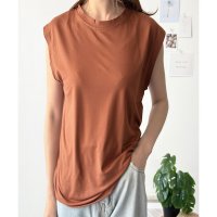 Amulet/アミュレット Amulet フレンチスリーブカットソー レディース 韓国 カットソー 春夏 涼しい 着心地 シンプル 上品 大人 カジュアル 無地 カジュアル /508216881