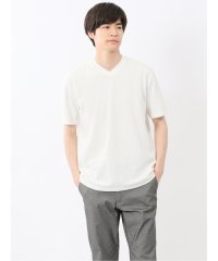m.f.editorial/エムエフエディトリアル m.f.editorial バイヤスジャガード Vネック半袖Tシャツ/508216971