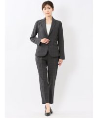 m.f.editorial/エムエフエディトリアル m.f.editorial ストレッチウォッシャブル 1ボタンジャケット＋テーパードパンツ チェックグレー/508216975