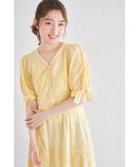 tocco closet/トッコクローゼット tocco closet 袖口リボン付きパール釦コットンレースワンピース/508217180