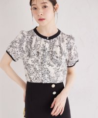 tocco closet/トッコクローゼット tocco closet パール釦パフスリーブ配色ブラウス/508217184