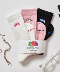 FRUIT OF THE LOOM/フルーツオブザルーム FRUIT OF THE LOOM 3P 5×1ルーズ刺繍ソックス 81008700/508217200