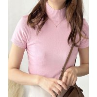 Amulet/アミュレット Amulet 半袖ハイネックニットソー レディース 韓国 ニットソー 無地 シンプル トレンド オフィス 上品 カジュアル おしゃれ 春夏 大人 /508217471