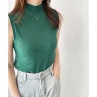 Amulet/アミュレット Amulet ノースリーブハイネックニット レディース 韓国 サマーニット 無地 シンプル トレンド 上品 涼しい カジュアル 着回し 春夏 人気/508217472
