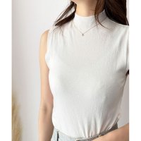 Amulet/アミュレット Amulet ノースリーブハイネックニット レディース 韓国 サマーニット 無地 シンプル トレンド 上品 涼しい カジュアル 着回し 春夏 人気/508217472
