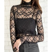 Amulet/アミュレット Amulet 花柄シアートップス レディース 韓国 春夏 トレンド 上品 シアー 涼しげ フラワー柄 大人 華やか 着映え 軽やか インナー かわ/508217477