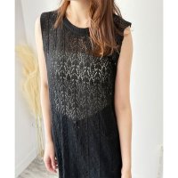 Amulet/アミュレット Amulet 透かし編みジレワンピース レディース 韓国 カジュアル レース おしゃれ 2WAY リバーシブル 透け感 かわいい 大人 上品 春夏/508217479