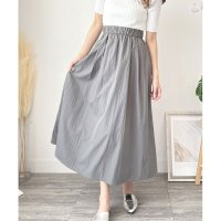 Amulet/アミュレット Amulet ロングフレアスカート レディース 韓国 春 夏 秋 無地 シンプル 大人 上品 カジュアル ゆったり ウエストゴム ポケット らくち/508217484
