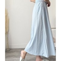 Amulet/アミュレット Amulet ロングフレアスカート レディース 韓国 春 夏 秋 無地 シンプル 大人 上品 カジュアル ゆったり ウエストゴム ポケット らくち/508217484