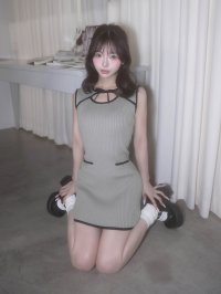 Darich/ダーリッチ Darich デコルテオープンニットミニワンピース/508217727