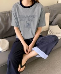LOWO/ロワ LOWO 綿混フロントプリントTシャツ カットソー/508218154