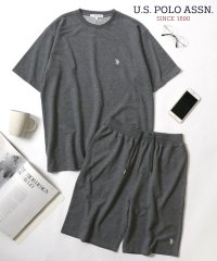 LAZAR/ラザル Lazar U.S.POLO ASSN/ユーエスポロアッスン USPA セットアップ ミニ裏毛 半袖スウェットTシャツ＆ショートパンツ 2点セット メン/508218175