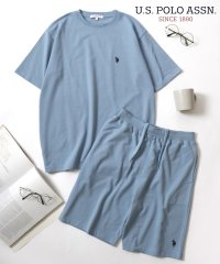 LAZAR/ラザル Lazar U.S.POLO ASSN/ユーエスポロアッスン USPA セットアップ ミニ裏毛 半袖スウェットTシャツ＆ショートパンツ 2点セット メン/508218175