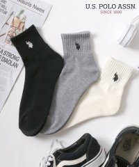 LAZAR/ラザル Lazar U.S.POLO ASSN/ユーエスポロアッスン 靴下 3P 無地 ライン ロゴ ワンポイント刺繍 ソックス 3足セット/508218176