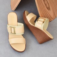 ITALIAN SHOEMAKERS/イタリアンシューメーカーズ ITALIAN SHOEMAKERS スクエアメタルウェッジヒールミュール/508102458