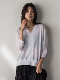 MAYSON GREY/メイソングレイ MAYSON GREY LEVITAシアーVネックドルマンニットプルオーバー≪手洗い可能≫/508105752