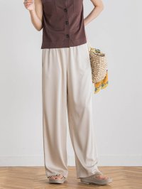 Droite Lautreamont/ドロワット ロートレアモン Droite lautreamont ハンマーサテンパンツ≪洗濯機で洗える≫/508105780