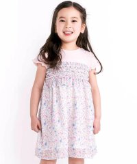 花柄シフォンドッキングワンピース(80~130cm)