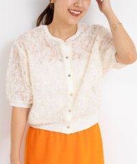 NOLLEY’S/《手洗い可能》シフォン刺繍生地クルーネックカーディガン/508213782