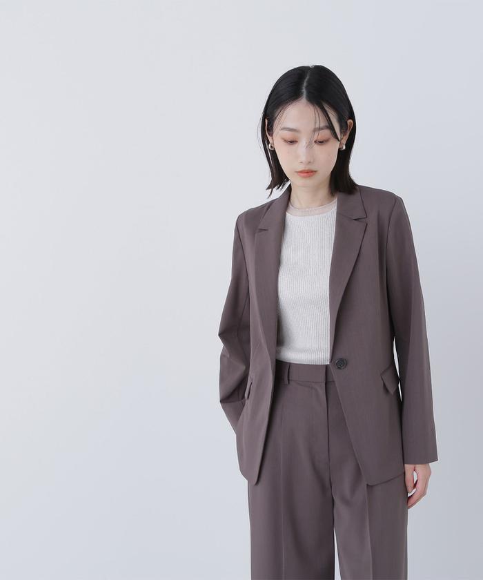 NATURAL BEAUTY BASIC グレー パンツスーツ S 洗濯可 9/25まで特別価格】 NATURAL BEAUTY BASIC グレースーツ