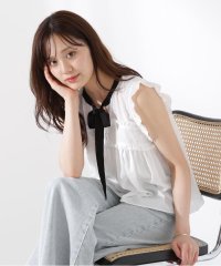 PROPORTION BODY DRESSING/レースドッキングボウタイブラウス/508216046