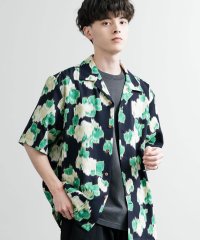 Rocky Monroe/ロッキーモンロー Rocky Monroe 総柄シャツ オープンカラー 半袖 メンズ レディース 花柄 梨地 ウォッシャブル 日本製 Upscape Audie/508218322