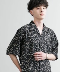 Rocky Monroe/ロッキーモンロー Rocky Monroe 総柄シャツ オープンカラー 半袖 メンズ レディース マシンプリント 花柄 梨地 捺染日本製 Upscape Aud/508218323