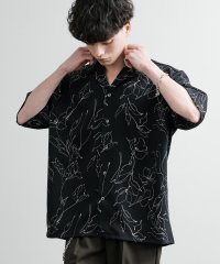 Rocky Monroe/ロッキーモンロー Rocky Monroe 総柄シャツ オープンカラー 半袖 メンズ レディース マシンプリント 花柄 梨地 捺染日本製 Upscape Aud/508218323