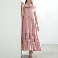 Sawa a la mode/サワアラモード Sawa a la mode 上品スイートな仕上がりボウタイティアードワンピース/508218383