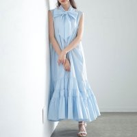 Sawa a la mode/サワアラモード Sawa a la mode 上品スイートな仕上がりボウタイティアードワンピース/508218383