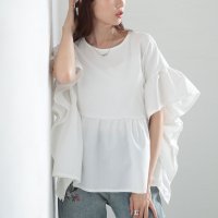 Sawa a la mode/サワアラモード Sawa a la mode 存在感引き立つたっぷりフリルプルオーバー/508218385