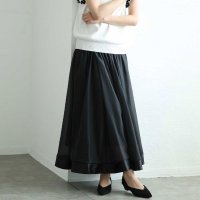 Sawa a la mode/サワアラモード Sawa a la mode リボンテープヘムオーガンジフレアスカート/508218392