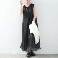 Sawa a la mode/サワアラモード Sawa a la mode エアリーなシフォンドッキングノースリーブワンピース/508218400