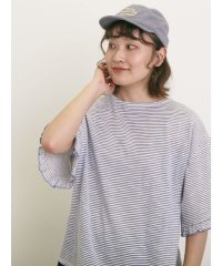 Samansa Mos2/シアーボーダー袖口フリルTシャツ/508218960