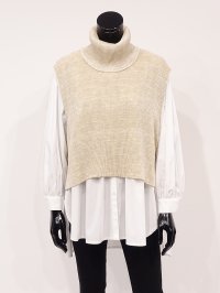 SPECCHIO/スペッチオ SPECCHIO レイヤードツイントップス(シャトルベスト+オーバーシルエットシャツ)/508219011